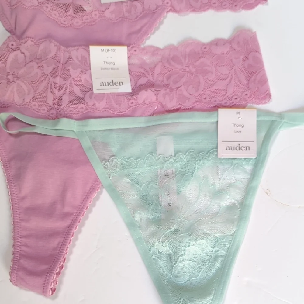 5 Pairs Women's Lace Thong Underwear - Auden™ Medium . NWT